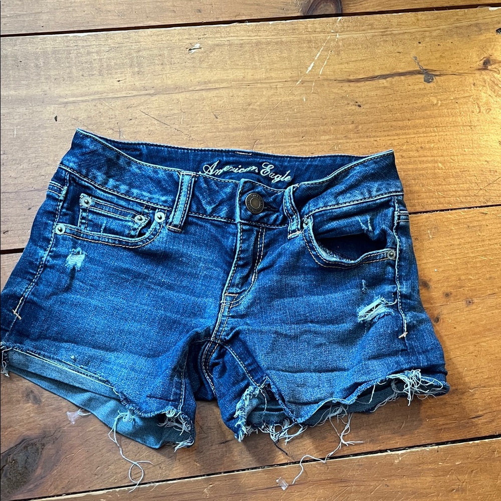 American Eagle Outfitters Distressed Blue Jean Shorts